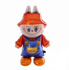 Шар 3D (51"/130 см) Фигура на подставке, Плюшевый эльф в комбинезоне, 1 шт. в уп.