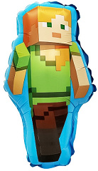 Шар с клапаном (17''/43 см) Мини-фигура, Пиксельный герой, Алекс, 1 шт.