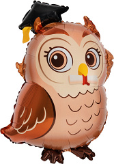 Шар (26''/66 см) Фигура, Сова Выпускник, 1 шт. в уп.