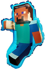 Шар с клапаном (17''/43 см) Мини-фигура, Пиксельный герой, 1 шт.