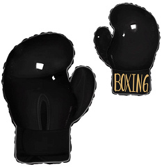 Шар (26''/66 см) Фигура, Боксерская перчатка, Черный, 1 шт. в уп.