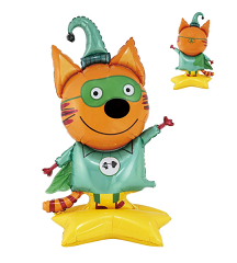 Шар 3D (54''/137 см) Фигура на подставке, Три Кота, Компот, 1 шт. в уп.