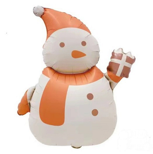 Шар (33"/84 см) Фигура, Снеговик, Сатин, 1 шт. в уп.