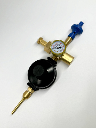 Насадка с манометром,нажимным клапаном гелий/воздух 60/40 и отсечным клапаном плавного нажатия, 1 шт.