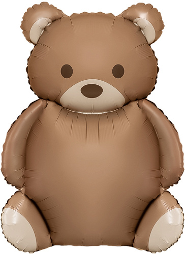 Шар (35"/89 см) Фигура, Мишка, Сатин, 1 шт. в уп.