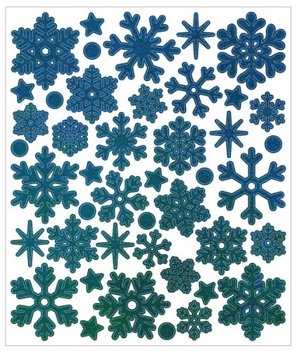 Наклейки "Снежинки", Голубой, 1 шт.