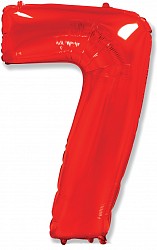 Ф Шар (40''/102 см) Цифра 7, Красный, 1 шт. в уп.