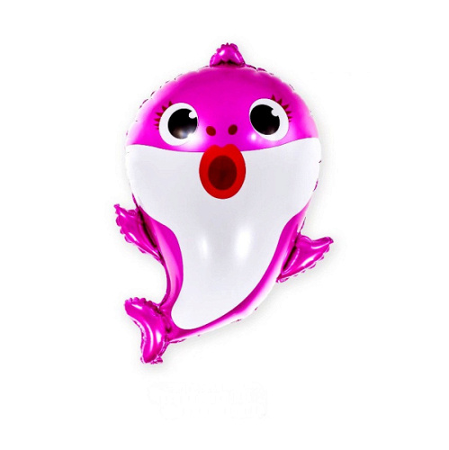 Шар (26"/66 см) Фигура, Акулёнок, Розовый, 1 шт. в уп.