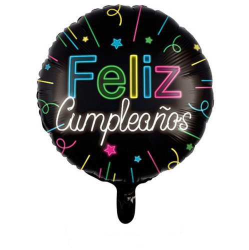 Шар (18''/46 см) Круг, Неон, Черный, 1 шт.