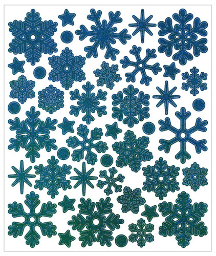 Наклейки "Снежинки", Голубой, 1 шт.