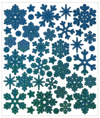 Наклейки "Снежинки", Голубой, 1 шт.