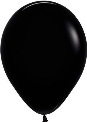 S Шар (12''/30 см) Черный (080), пастель, 12 шт. (112080-12)