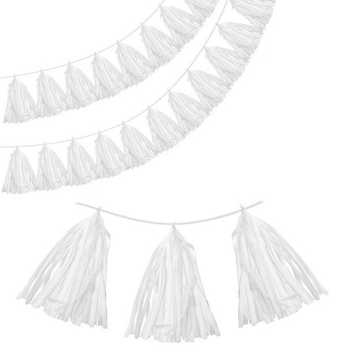 Гирлянда Тассел, Белый, 35*12 см, 12 листов.