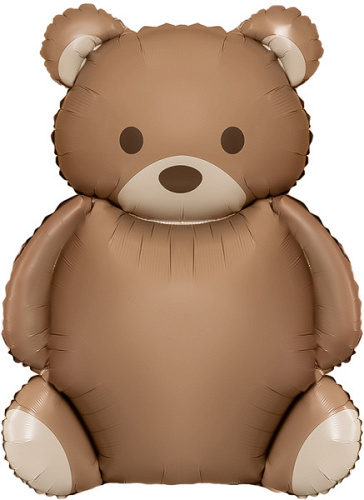 Шар (35"/89 см) Фигура, Мишка, Сатин, 1 шт. в уп.