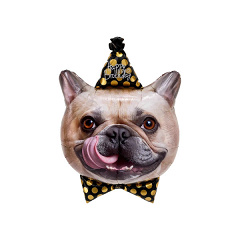 Шар (29''/74 см) Фигура, Мопс, В колпаке, 1 шт. в уп.