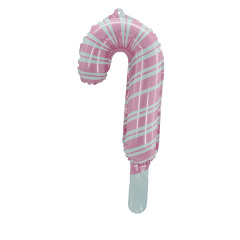 Шар с клапаном (16"/41 см) Мини фигура, Леденец трость, Розовый, 1 шт.