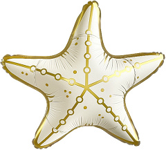 Шар (29''/74 см) Фигура, Морская звезда, Кремовый, Сатин, 1 шт. в уп.
