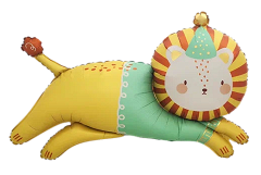 Шар (44''/112 см) Фигура, Цирковой лев в колпачке, 1 шт. в уп.