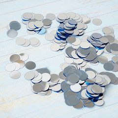 Конфетти для декора, Круги, Серебро, Пластик, 1 см, 100 гр.
