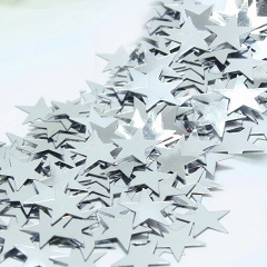 Конфетти для декора, Звезды, Серебро, Пластик, 1,5 см, 100 гр.