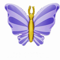 Шар (34''/86 см) Фигура, Изящная бабочка, Сиреневый, Сатин, 1 шт. в уп.