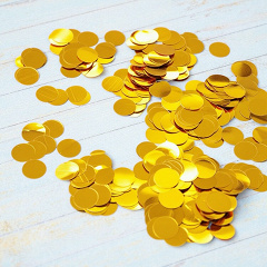 Конфетти для декора, Круги, Золото, Пластик, 1 см, 100 гр.