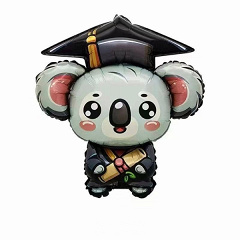 Шар (24"/61 см) Фигура, Коала, Выпускник (надув воздухом), Сатин, 1 шт. в уп.