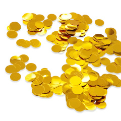 Конфетти для декора, Круги, Золото, Пластик, 1 см, 100 гр.