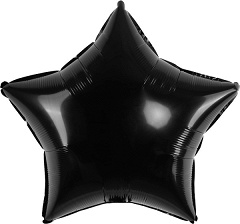 Шар (32"/81 см) Звезда, Черный, 1 шт. в уп.