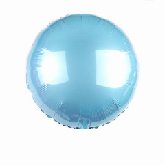 Шар (18"/46 см) Круг, Голубой, 1 шт. 