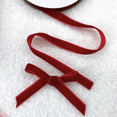 Лента Декоративная (1 см*10 м) Бархат, Красный, 1 шт.