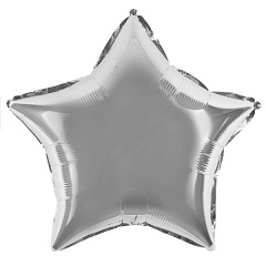 Шар (32"/81 см) Звезда, Серебро, 1 шт. в уп.