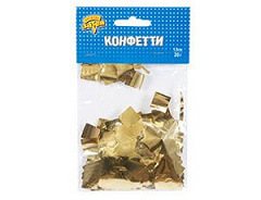 Конфетти фольга, Квадраты, Золото, Металлик, 1,5 см, 20 гр.