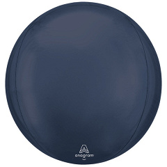 A Шар 3D (16"/41 см) Сфера, Тёмно-синий, Сатин, 1 шт. в уп.