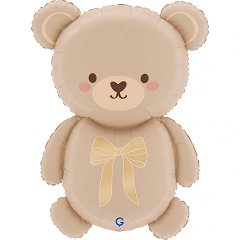 G Шар (32"/81 см) Фигура, Мишка с бантиком, 1 шт. в уп.