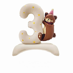 Шар 3D (38"/97 см) Фигура на подставке, Цифра 3, 1 шт. в уп.