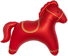Шар (42''/107 см) Фигура, Красная лошадка, Сатин, 1 шт. в уп.