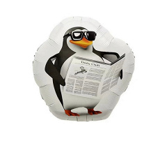 Шар (19"/48 см) Фигура, Пингвин с газетой, 1 шт. в уп.