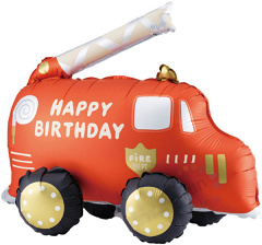 Шар 3D (25"/64 см) Фигура, Пожарная машина, 1 шт. в уп.