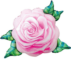 Шар (32''/81 см) Фигура, Цветок, Акварельная роза, Розовый, 1 шт. в уп.