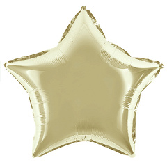 Шар с клапаном (9"/23 см) Мини-звезда, Золото, Античное, 1 шт. 