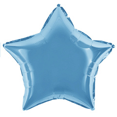 Шар (32"/81 см) Звезда, Голубая, 1 шт. в уп.