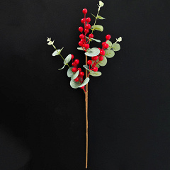 Искуственная ветка эвкалипта с ягодами, 49 см, 1 шт.