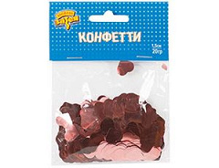 Конфетти фольга, Сердца, Розовое Золото, 1,5 см, 20 гр.