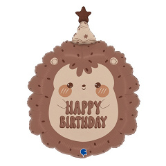 G Шар (24"/61 см) Фигура, Ёжик, Happy Birthday, 1 шт. в уп.