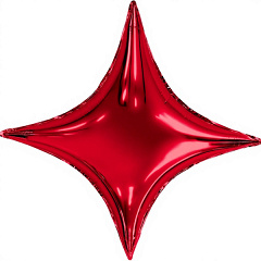 Шар (27''/69 см) Звезда, Сириус, Красный, 1 шт. в уп.