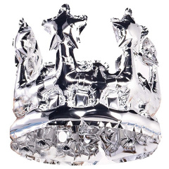 Шар с клапаном (8"/20 см) Фигура, Корона, Серебро, 1 шт. 