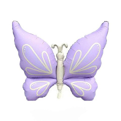 Шар (37"/94 см) Фигура, Бабочка с узорами, Сиреневая, 1 шт. в уп.
