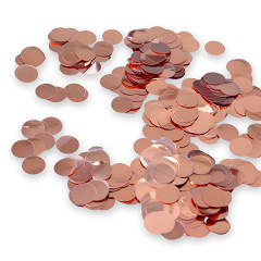 Конфетти для декора, Круги, Розовое Золото, Пластик, 1 см, 100 гр.