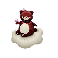 Шар (48"/122 см) Фигура, Медвежонок на облачке, Для девочки, 1 шт. в уп.